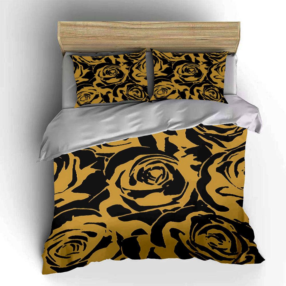 Elegant Rose Pattern Three-Piece Set Exquisite three-piece bedding set gift for kids and adults 135x200cm