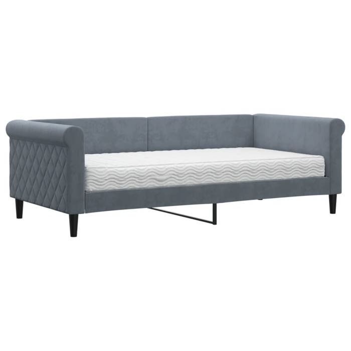VidaXL Daybed with Mattress, Sofa Bed, Guest Bed, Bedroom Furniture Living Room, Modern, Dark Grey 3197761