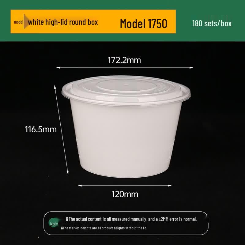 Jing Zhi Feng Disposable Round Thickened Takeout Containers with Lids
