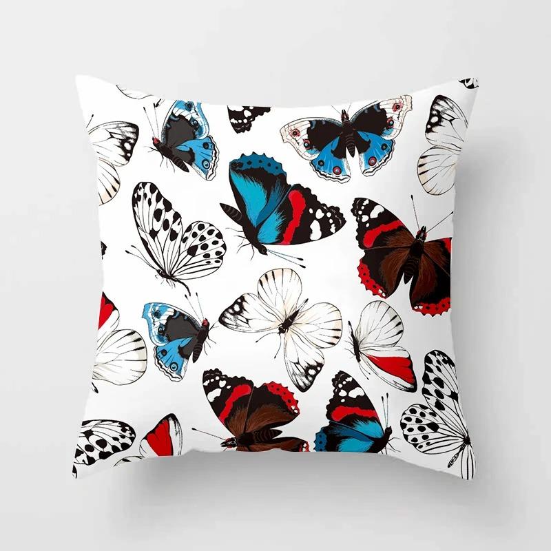 Flower Butterfly Decorative Pillowcase Living Room Office Home Pillowcase Car Ornaments
