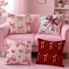 Elegant Cute Red and Pink Bowknot Cushion Cover Pillow Case Soft Friendly Fabric  Concealed Zipper