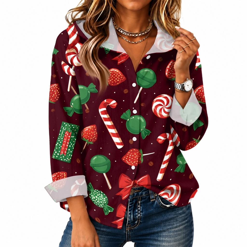 Women's Fashion Hooded Long Sleeve Printed Shirt Top