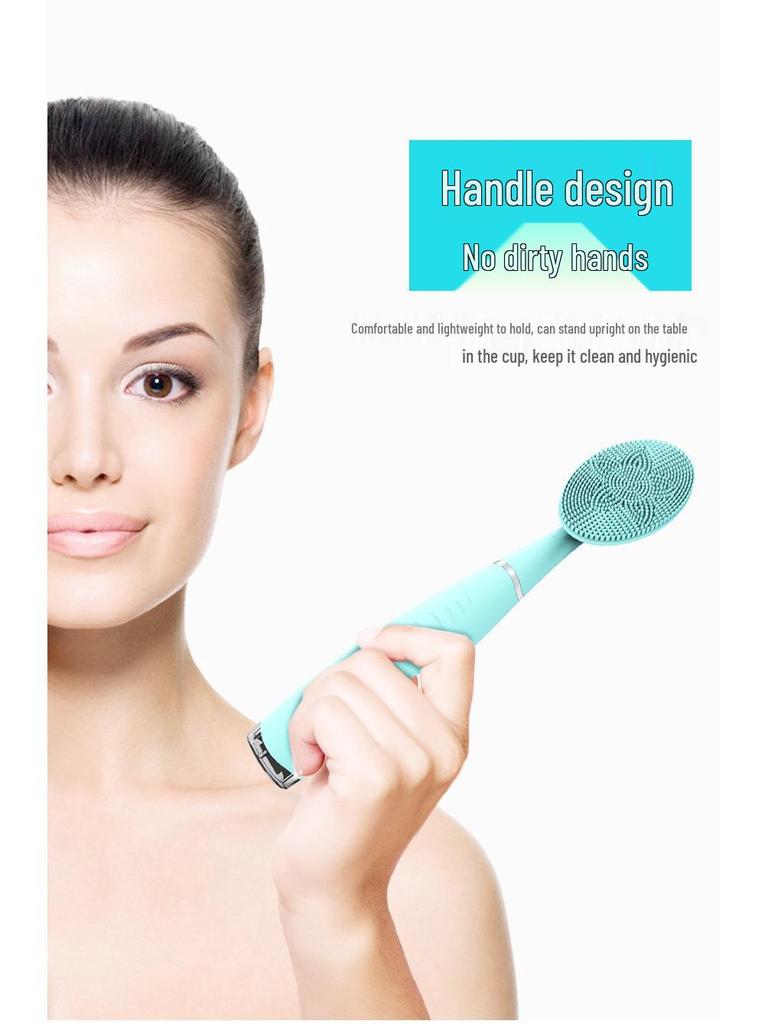 Silicone Waterproof Electric Facial Cleansing Brush for Women
