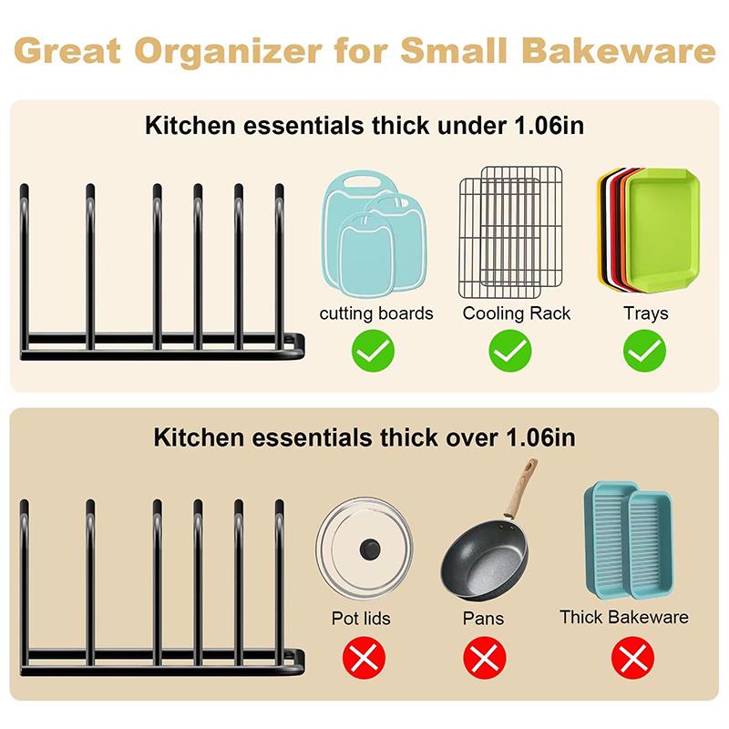 5-Tier Kitchen Cutting Board Rack, Carbon Steel Cutting Board Rack, Kitchen Pot Lid Storage Rack - Kitchen Organizer And Storage