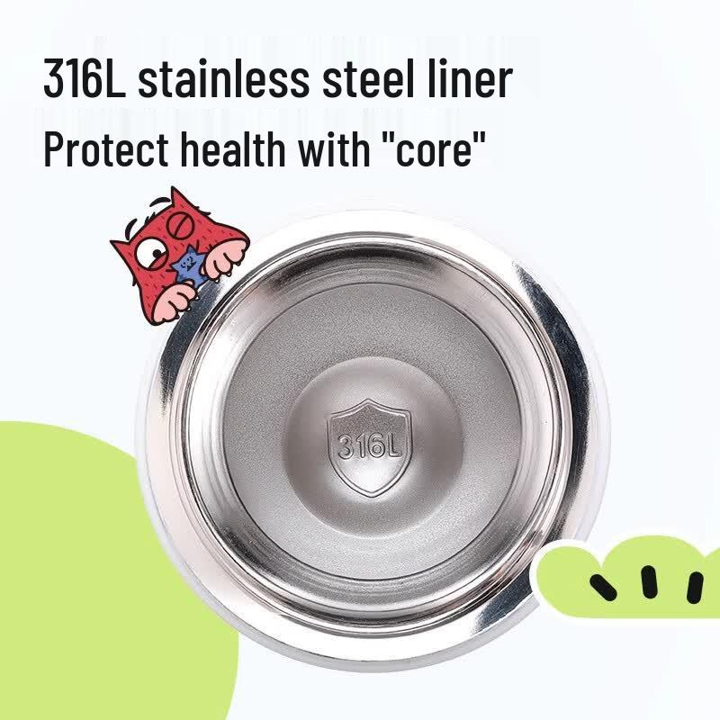 FUGUANG 316L Stainless Steel Kids Insulated Water Bottle with Straw