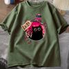 Bottled Evil Black Cat Tshirt Trendy Cotton Summer Tshirt Loose ShortSleeved Cat Design Clothes Unisex WOMEN Streetwear Clothes