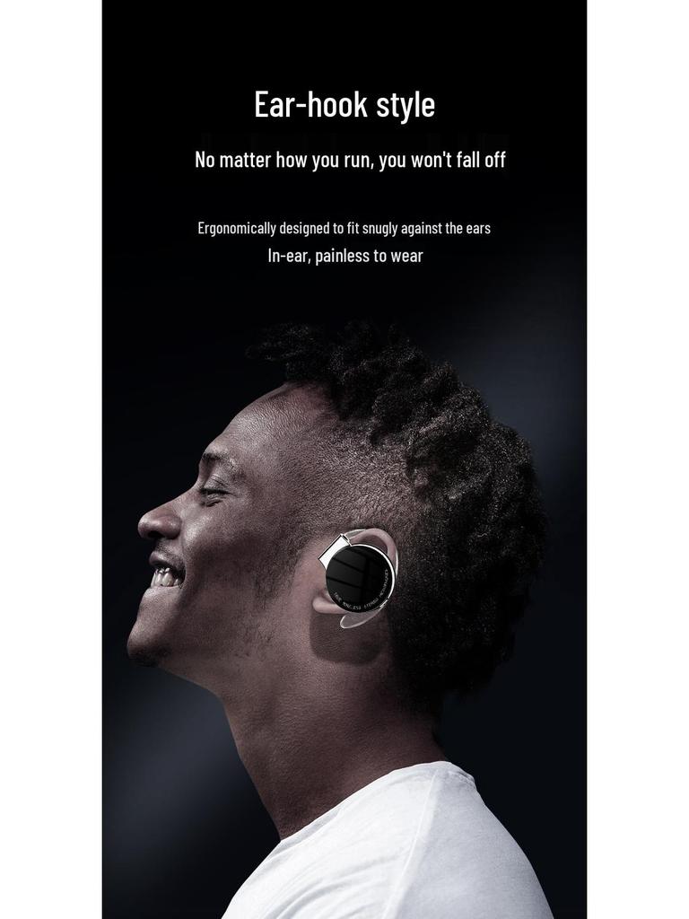 F2 TWS Sports Ear-Hook Bluetooth 5.2 Earphones, Noise Cancelling, Low Latency