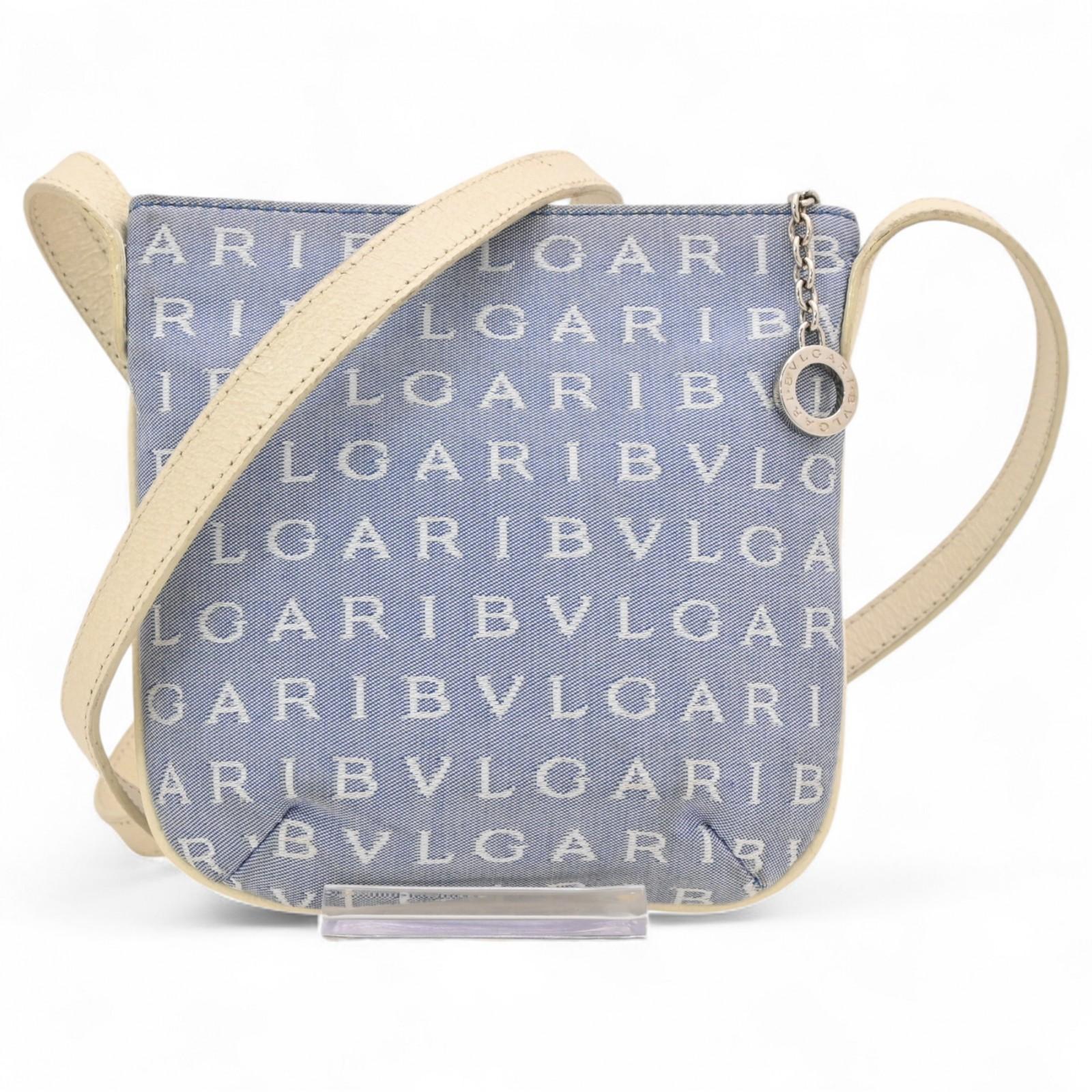 

Auth Bvlgari Logomania Shoulder Bag Blue bu8811gr