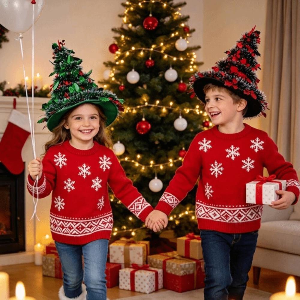 Non-woven Rain Silk Christmas Hat Snowflake Christmas Decor Christmas Tree Hat Party Supplies