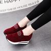 Fashion Platform Sneakers Wedges Shoes Women's Designer Slip-on Casual Woman Tennis Shoes Sports Female Fashion Comfortable Wine Red