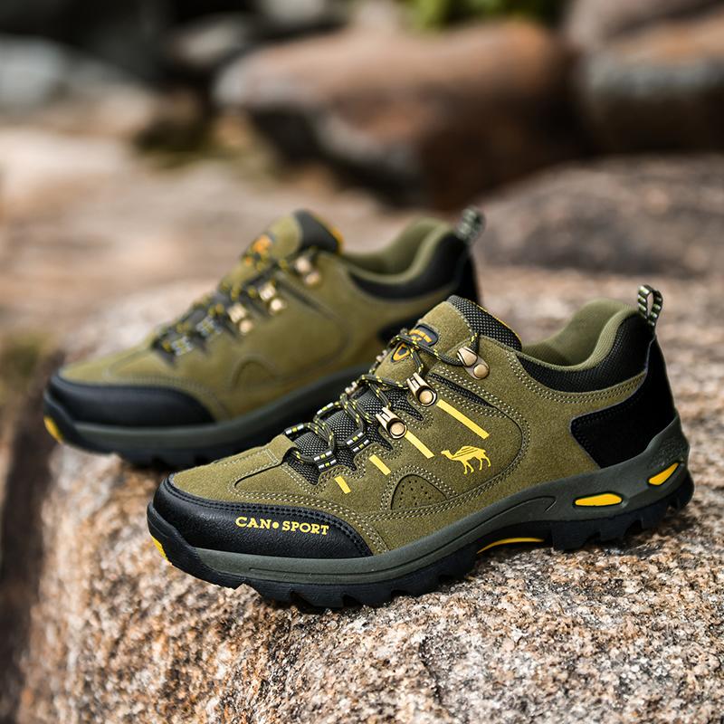 Outdoor Green Men's Hiking Boots Comfortable Non-Slip Climbing Shoes Men Sneakers Plus Size 45 Breathable Trekking Shoes For Men