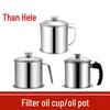 304 Stainless Steel Oil Pot with Filter and Lid for Kitchen Oil Storage and Filtering