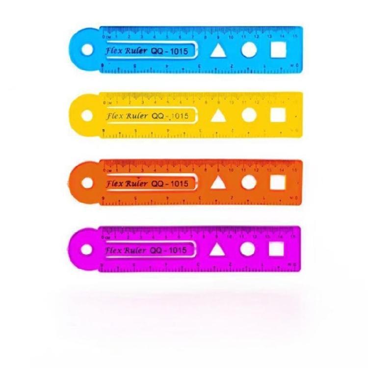 

4 Pcs/Set Multifunctional Ruler 15/20/30cm Straight Ruler Soft Ruler Bendable Ruler Drawing Tool Set for Office