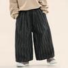 Children's Clothing Boys' Jeans Spring and Autumn Korean Style Wide-Leg Pants for Kids Striped Pants Patchwork Vertical Stripe Long Pants