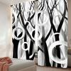 2Pcs Black And White Geometric Circle Print Curtains Suitable For Bedroom Bathroom Living Room Dining Room Study Room Office A