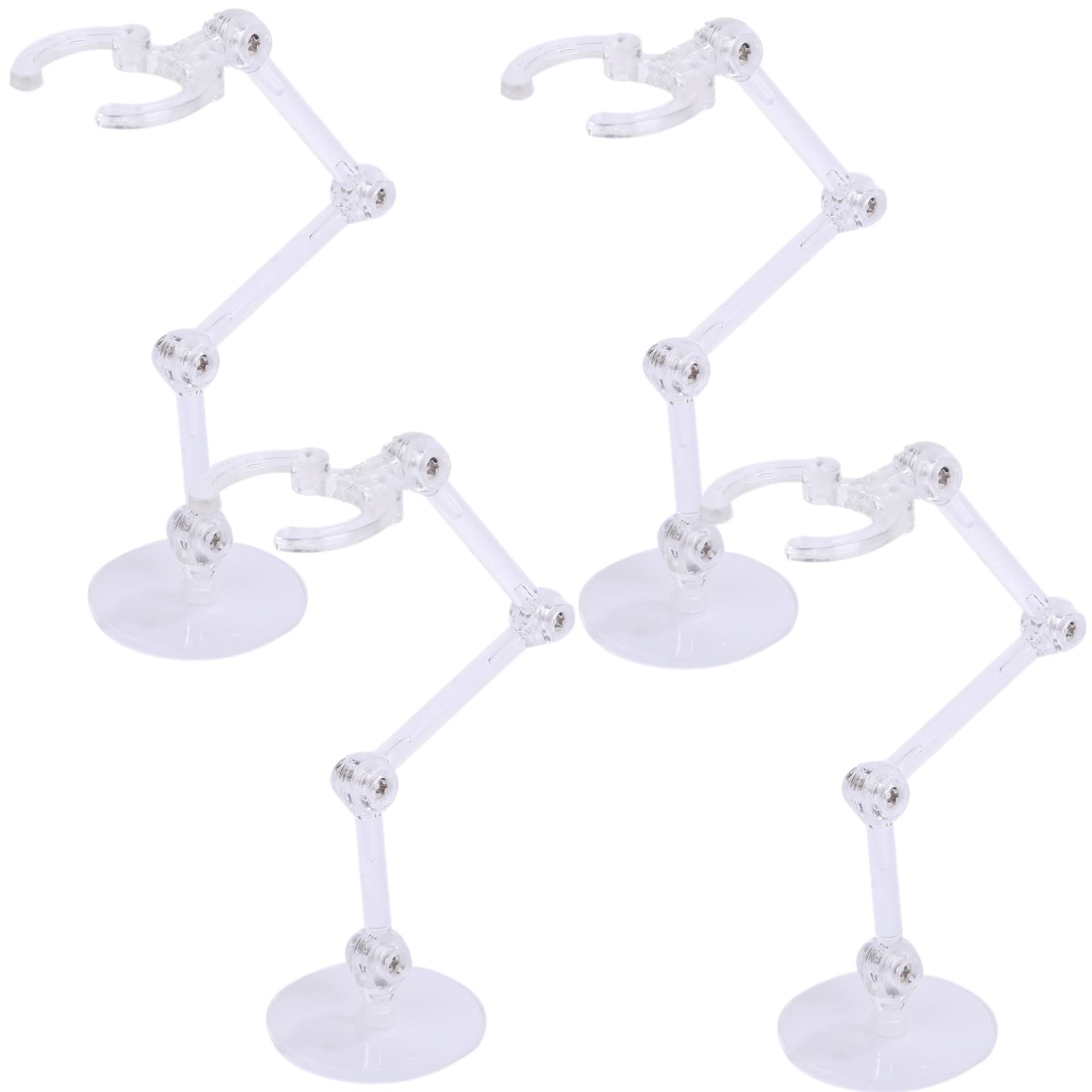 

Rubonarie Figure Stand, Display Stand, Multi-Stand, Polycarbonate, 180-Degree Articulation, Plastic Model Figure, Set of 4 (Clear)