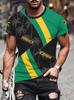 Jamaican Flag Hummingbird 3D Printed Men's Short-Sleeved T-Shirt - Patriotic Casual Streetwear Shirt