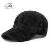 Einfache Lichtplatte Hut Damen Herbst und Winter Neu Plüsch Süß Warm Mütze Lässig Hartschalen Baseballkappe