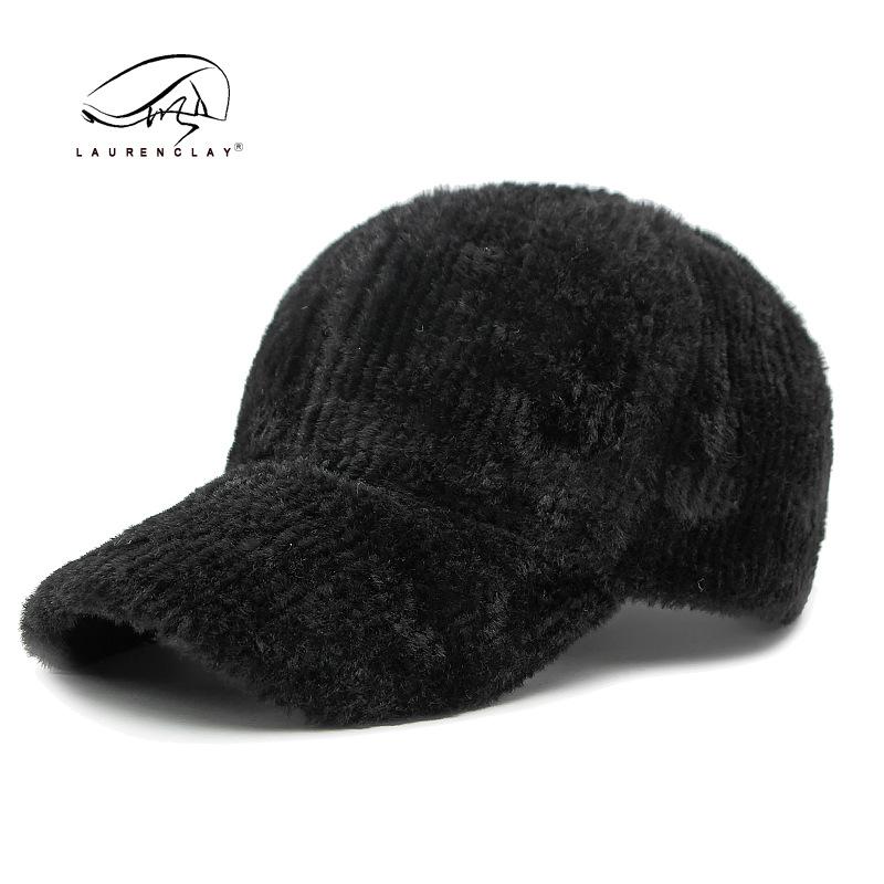 Einfache Lichtplatte Hut Damen Herbst und Winter Neu Plüsch Süß Warm Mütze Lässig Hartschalen Baseballkappe