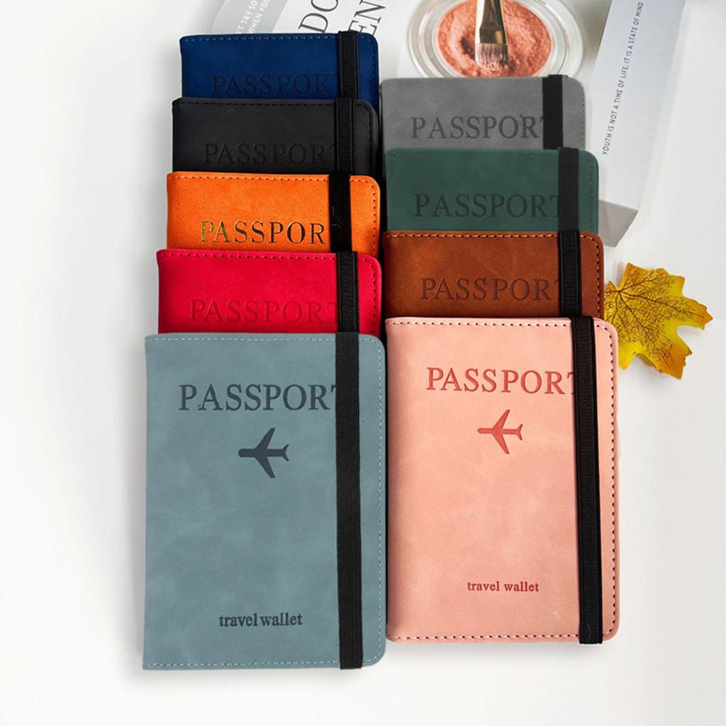 Women Men  Vintage Business Passport Covers Holder Multi-Function ID Bank Card PU Leather Wallet Case Travel Accessories