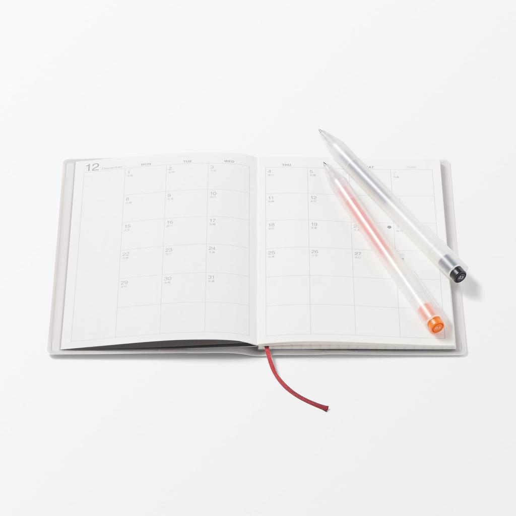 MUJI 2026 A6 Monthly Starting December White 84854323 Planner, 2025, Gray,
