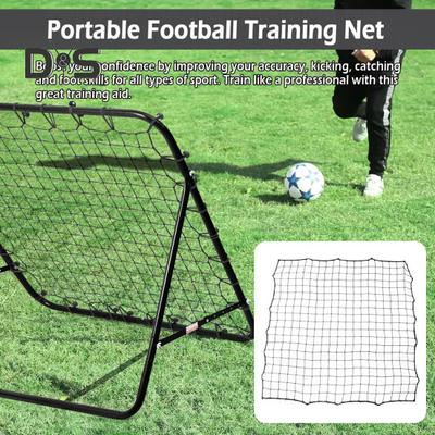 Soccer Rebounder Net with 20 Elastic Ropes Kickback Football Practice Net Target Goal Rebound Net Beginner Training Aid