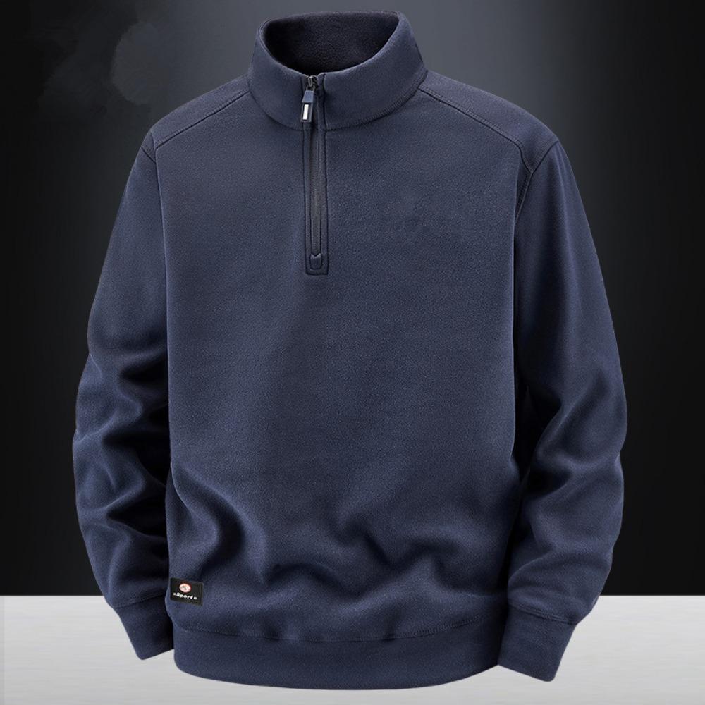 

Autumn Winter Quality Thicken Warm Fleece Jacket for Men Zipper Neck Pullover Men s Sweatshirt Soft Shell Mens Hiking Jackets 5XL темно-синий
