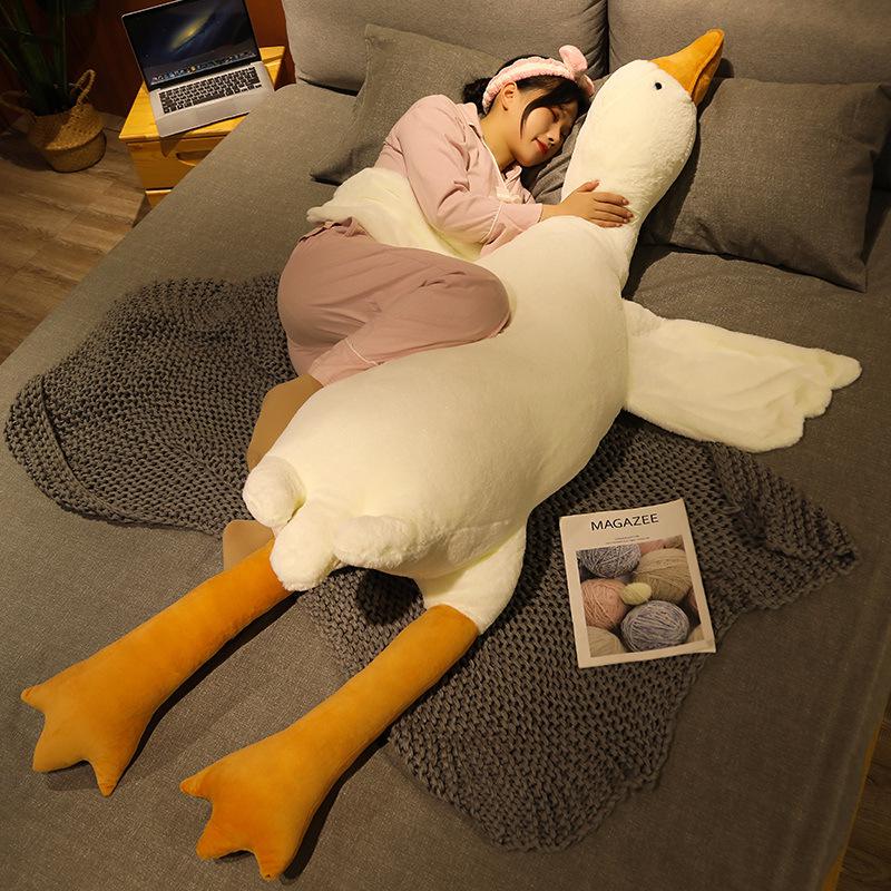Adorable White Goose Plush Toy - Cute Sleeping Pillow & Birthday Gift