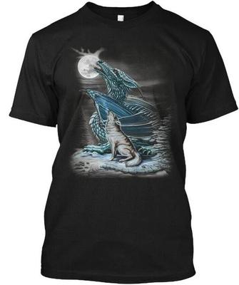 T-shirt Luna del Lupo Drago Prodotta negli USA Taglia dalla S alla 5XL