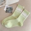 Female Spring and Autumn Color Striped Boneless Tube Stack Socks