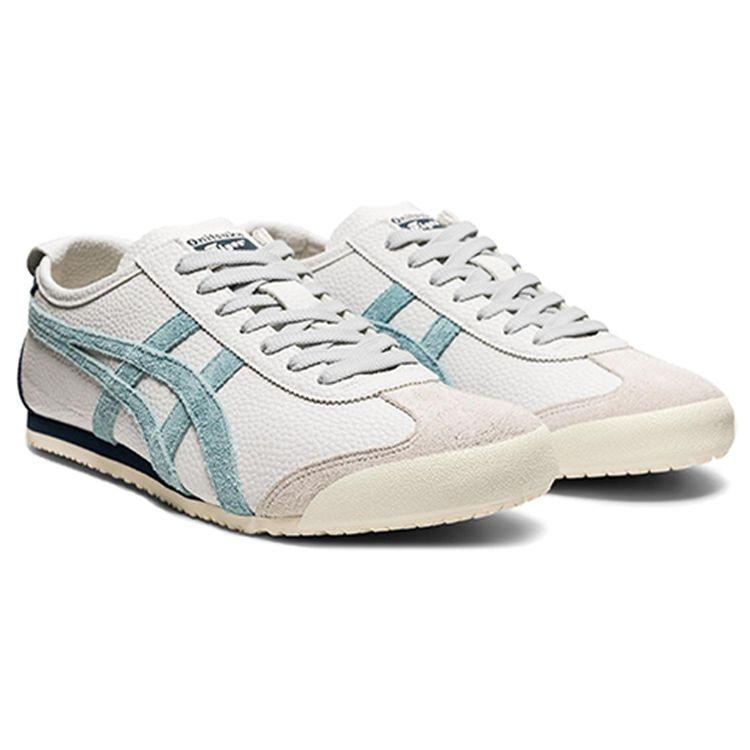Onitsuka Tiger Mexico 66 Fabric Synthetic Leather Classic Sports Low-Top Sneakers Unisex Sneakers White Blue Green 1183B039-020