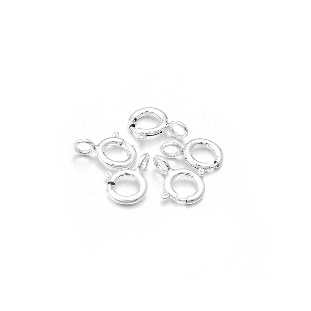 5pcs/lot s925 Sterling Silver Spring Ring Clasps Round Claw Spring Clasps Hooks For Jewelry DIY Bracelet Necklace Connectors