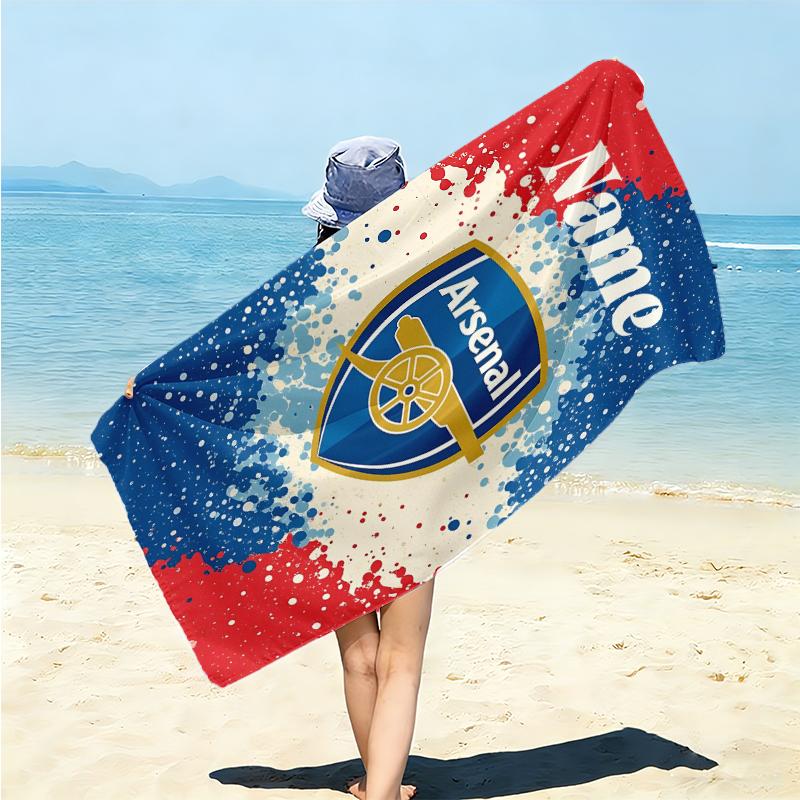 Personalized Arsenal Crest Beach Towel Microfiber Beach Towel Thin Absorbent for Beach Swimming Yoga Bath Sports. 0910362