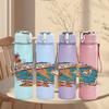 1PC Vintage Desert Road Trip Print 750ml Color Plastic Sports Water Bottle Leakproof Flip Straw Lid Suitable for Sports Office Home Use