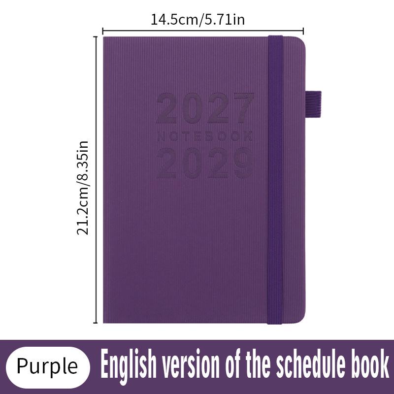 2026-2028 English Agenda Planner: Thickened Weekly & Monthly Calendar Book