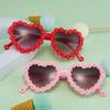 Retro Heart-Shaped Kids Daisy Sunglasses 3-18 Years Vintage Flower Sun Glasses Sun Protection Outdoor Eyewear for Boys Girls