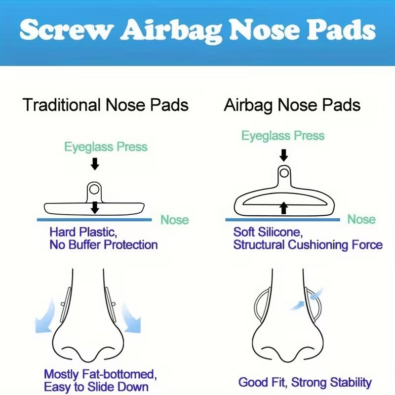 20pcs 10Pairs Glasses Nose Pads, Upgraded Soft Silicone Air Cell Glasses Nose Pads Air Oval Silicone Nose Pads for Glasses