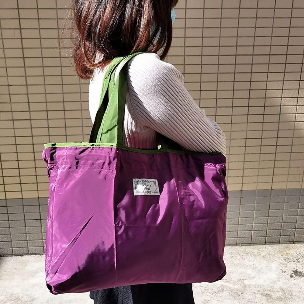 Bag Large Capacity Letter Solid Color Foldable Storage Bag Korean Shoulder Bags Women Shopping Bag