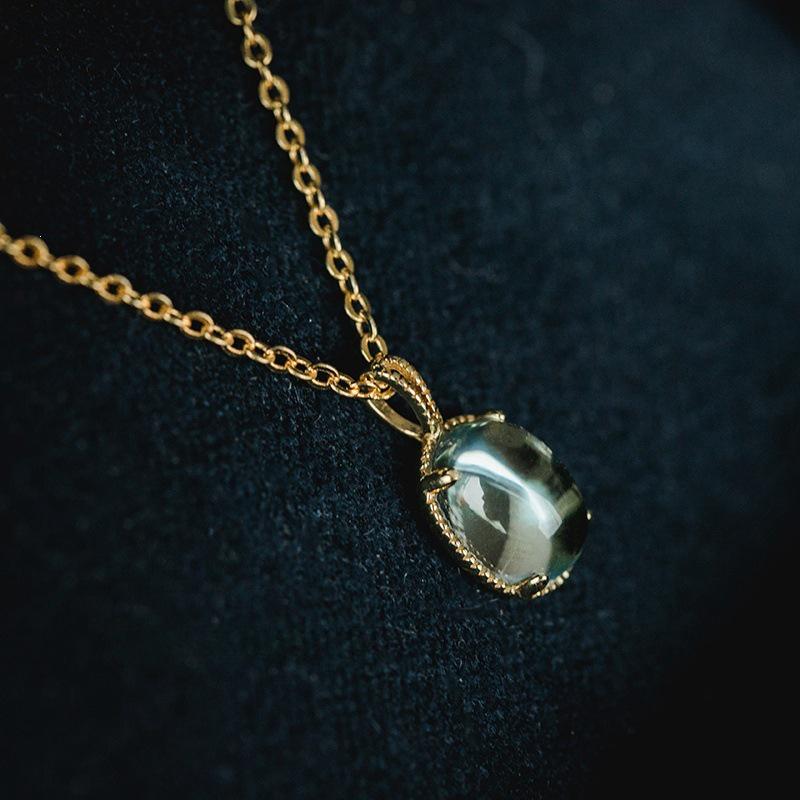 Misty Rain S925 Sterling Silver 18K Gold Plated Vintage Clavicle Pendant Necklace 18K Gold