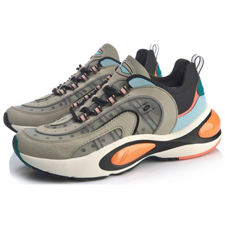 Li Ning V8 Slip Resistant Abrasion Resistant Low Top Running Shoes Women's Camel Gray ARHP128-10