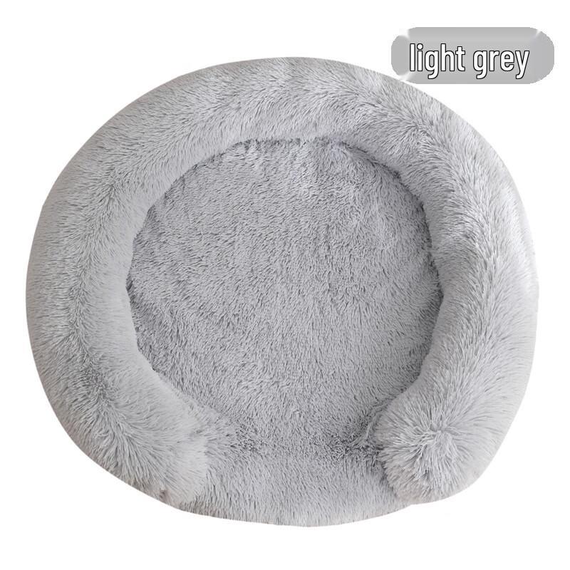 Long Plush Round Pet Bed