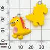 12 Mixed Colorful Resin Dinosaur Pendants for DIY Jewelry