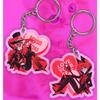Acrylic Key Buckle for Alastor Lucifer Charlie Vaggie Husk Angel Dust Vox Anime Cartoons Acrylic Key Chain Pendant Birthday Gift