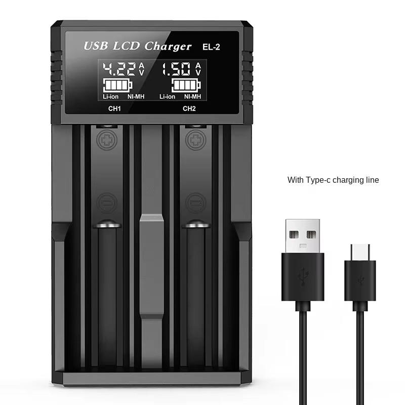 USB LCD Battery Smart Charger 18650 Battery Charger 1 / 2 Slots Dual for3.7V Rechargeable Battery for 1.2V NI-MH AA / AAABattery