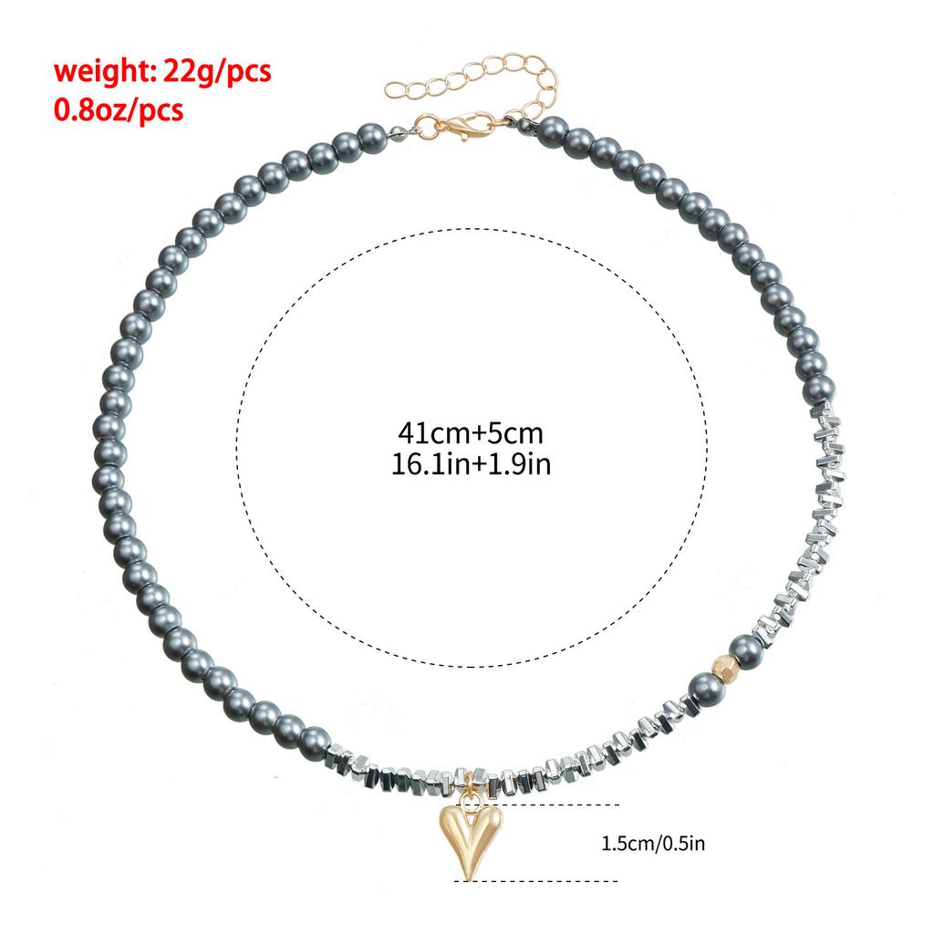 Beads Necklaces Clavicle Chain Necklace Stylish Beads Necklace Female Party Neck Chain Alloy Texture Present for Women