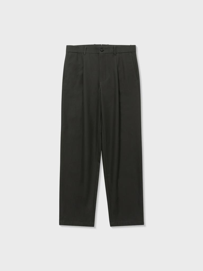 ATELIER DELDIO High Twisted Cotton Pleated Pants (Charcoal Gray)