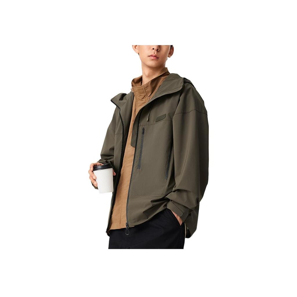 Li Ning Sports Trend Series Comfortable Casual Loose Hooded Breathable Windbreaker Men Outerwear Mud-Green AEMU009-1