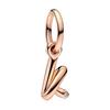 Brand New Plated Rose Gold Letter A-z 26 Alphabet Bead Component Zircon Letter Charm Bead Component Compatible With Authentic Original Bracelet High