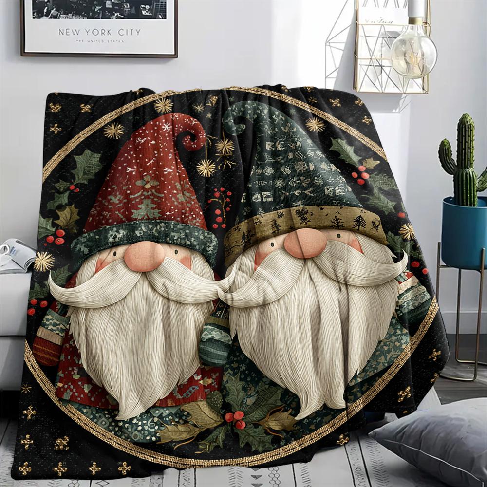 Dwarf Print Flannel Blanket, High quality Comfortable for All Seasons, Home Decor, Warmth and Comfort, Perfect for Christmas Gifts