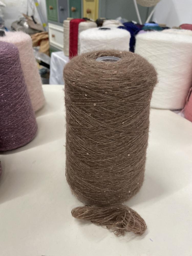 250g Bright Wire Mohair Yarn with Sequins for Crochet Knitting Clothing DIY Dolls Sweater Soft Thin Wool Thread Comfortable Blue